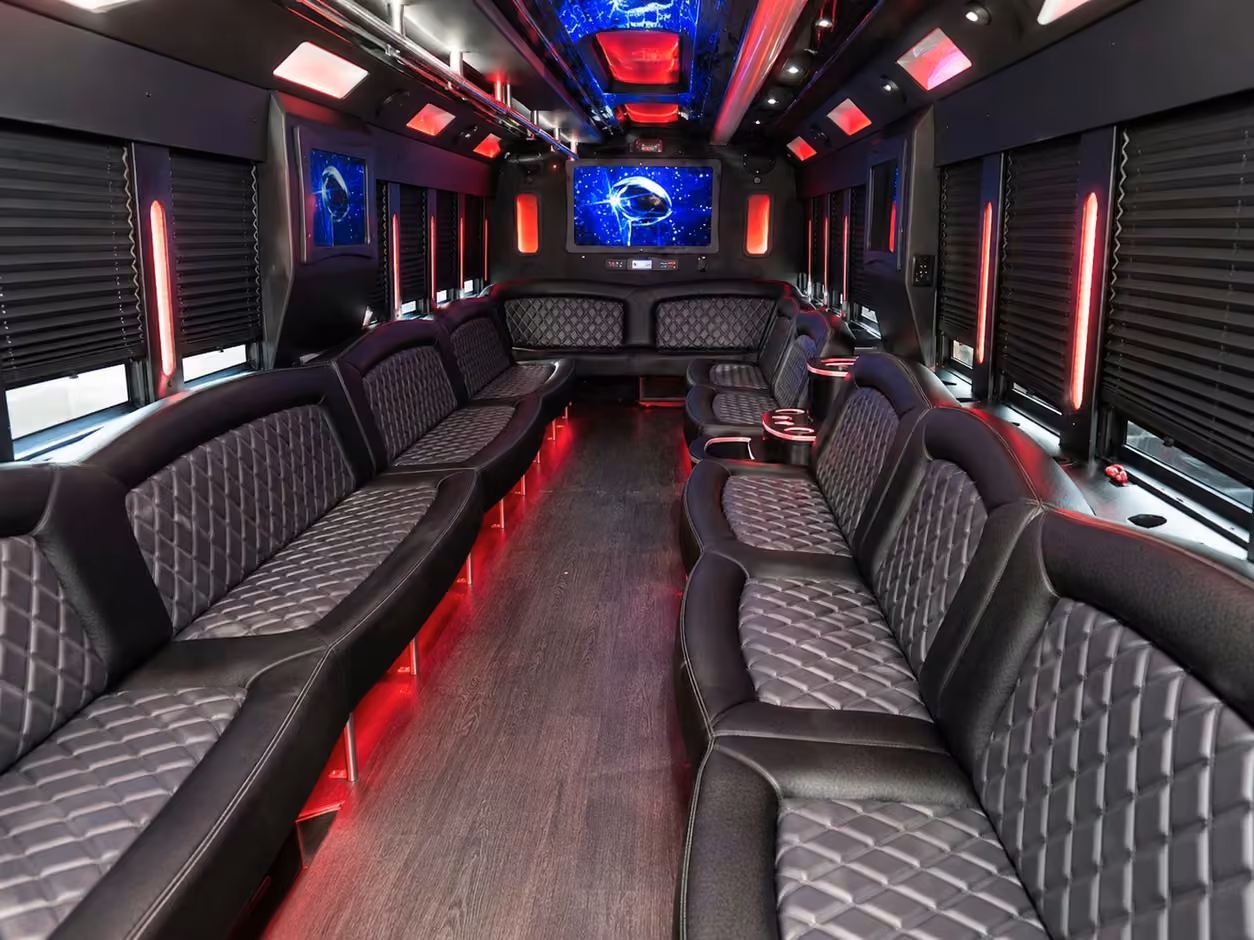 15 passenger party bus interior
