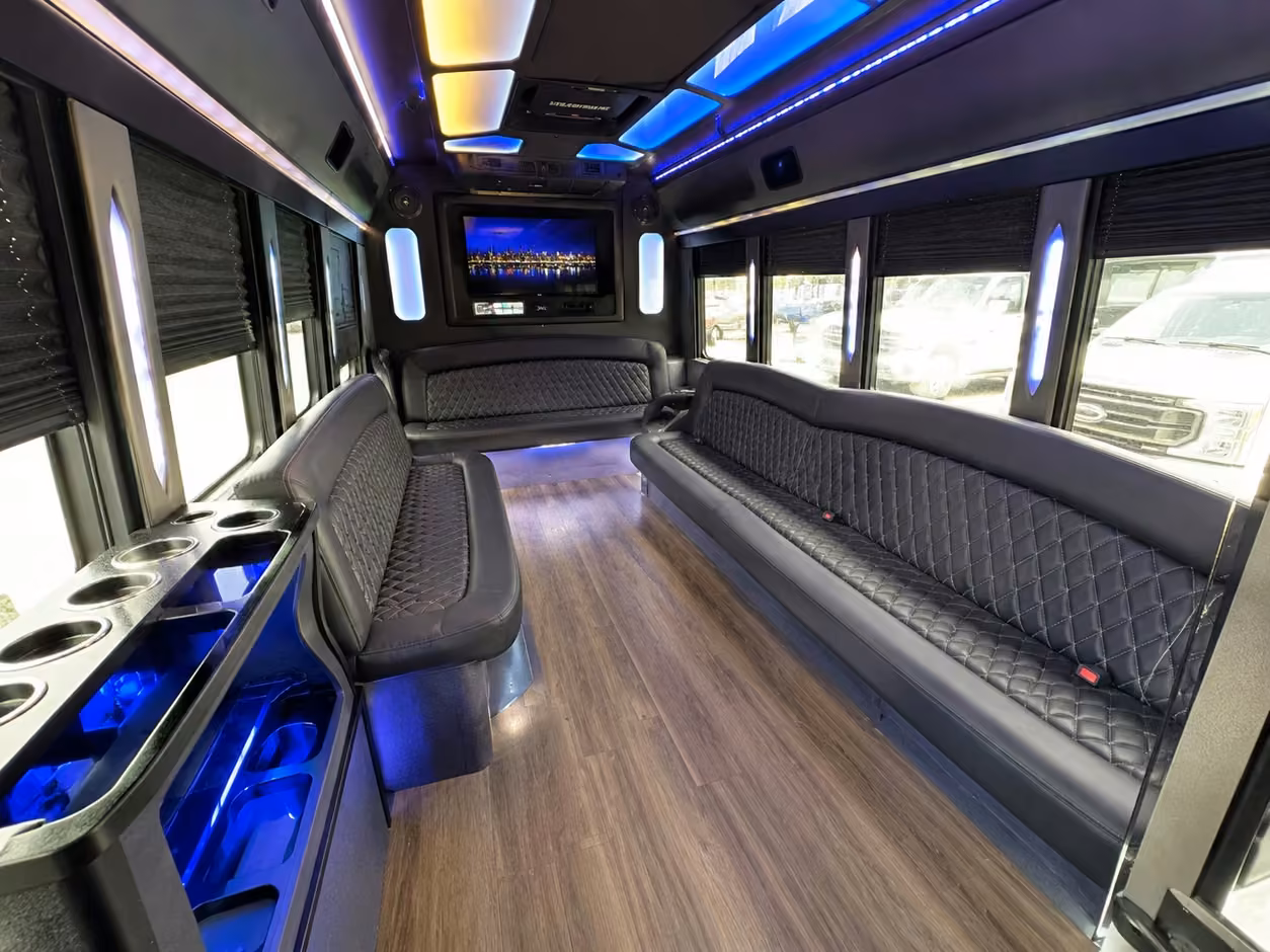 20 passenger party bus interior