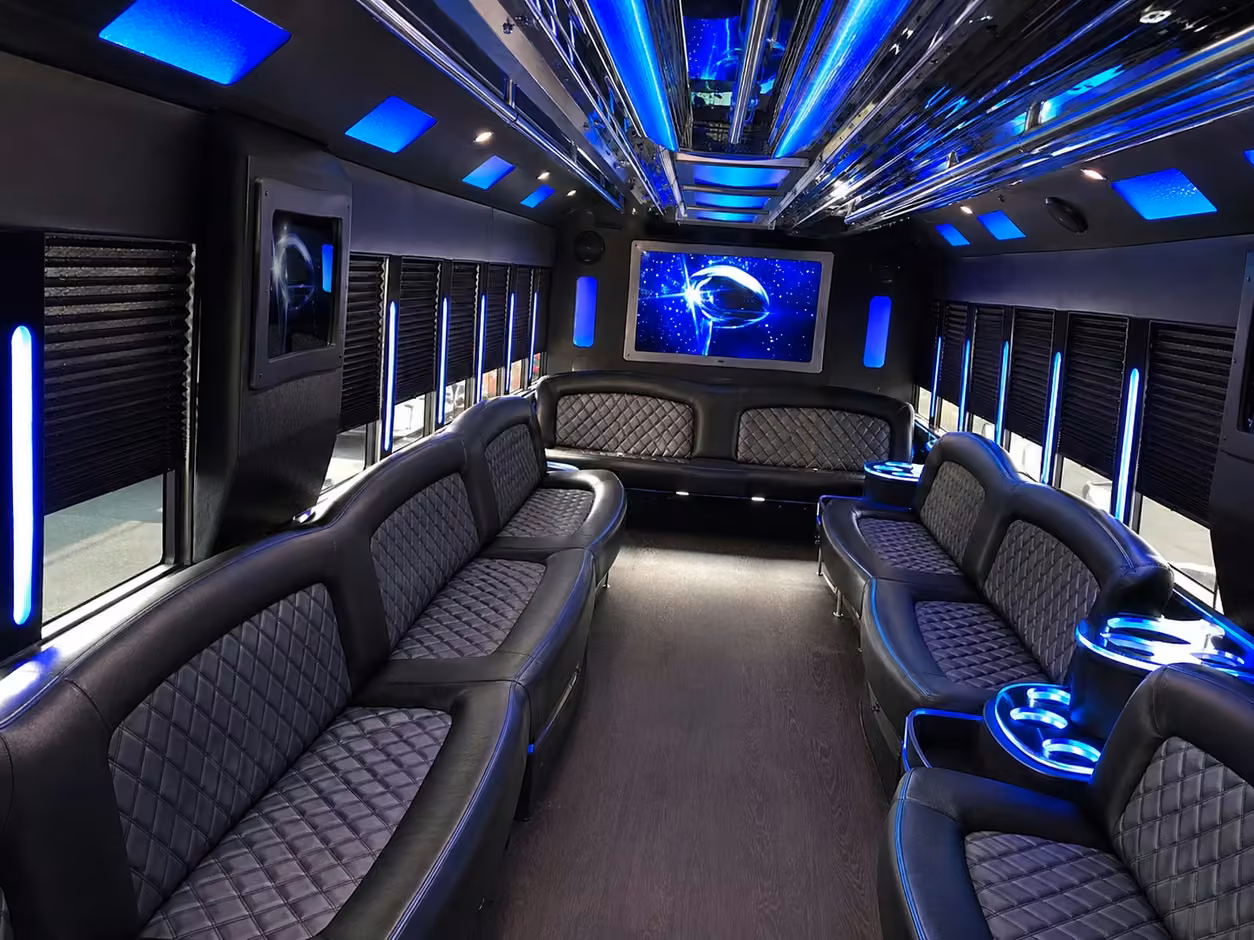 25 passenger party bus inside