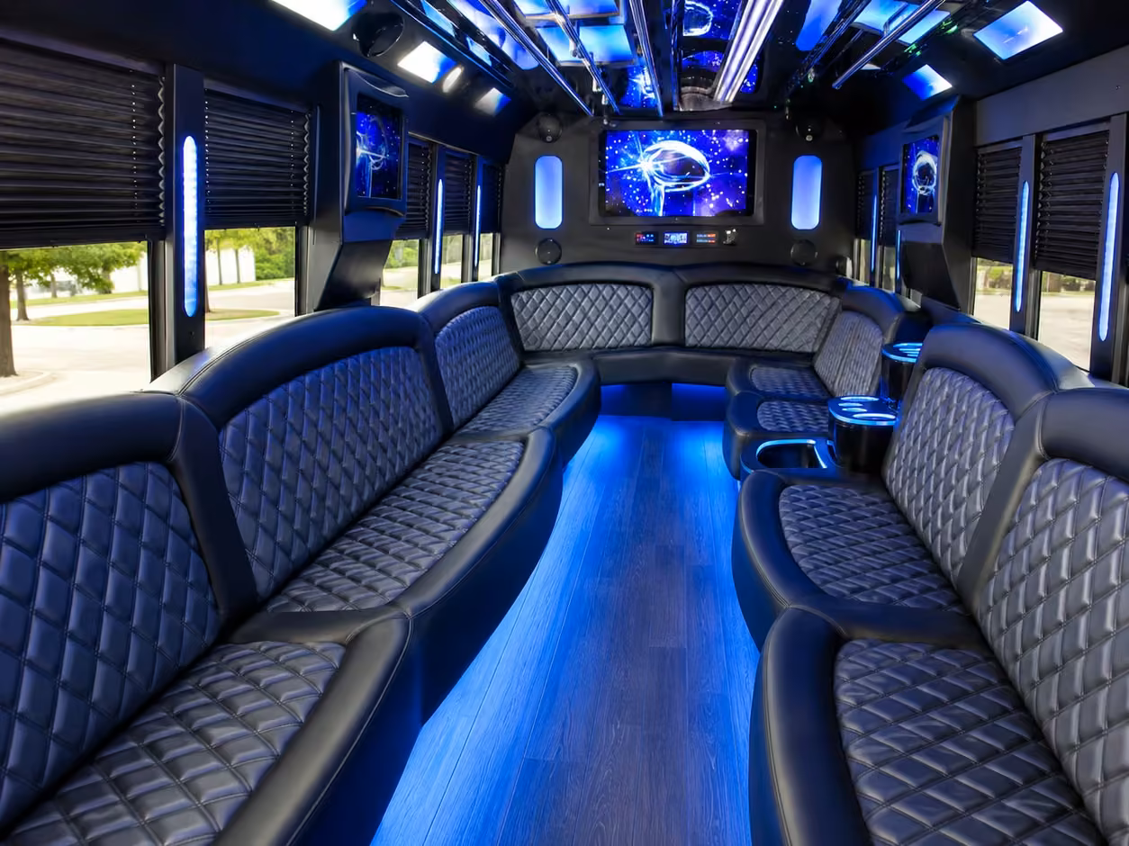 25 passenger party bus interior