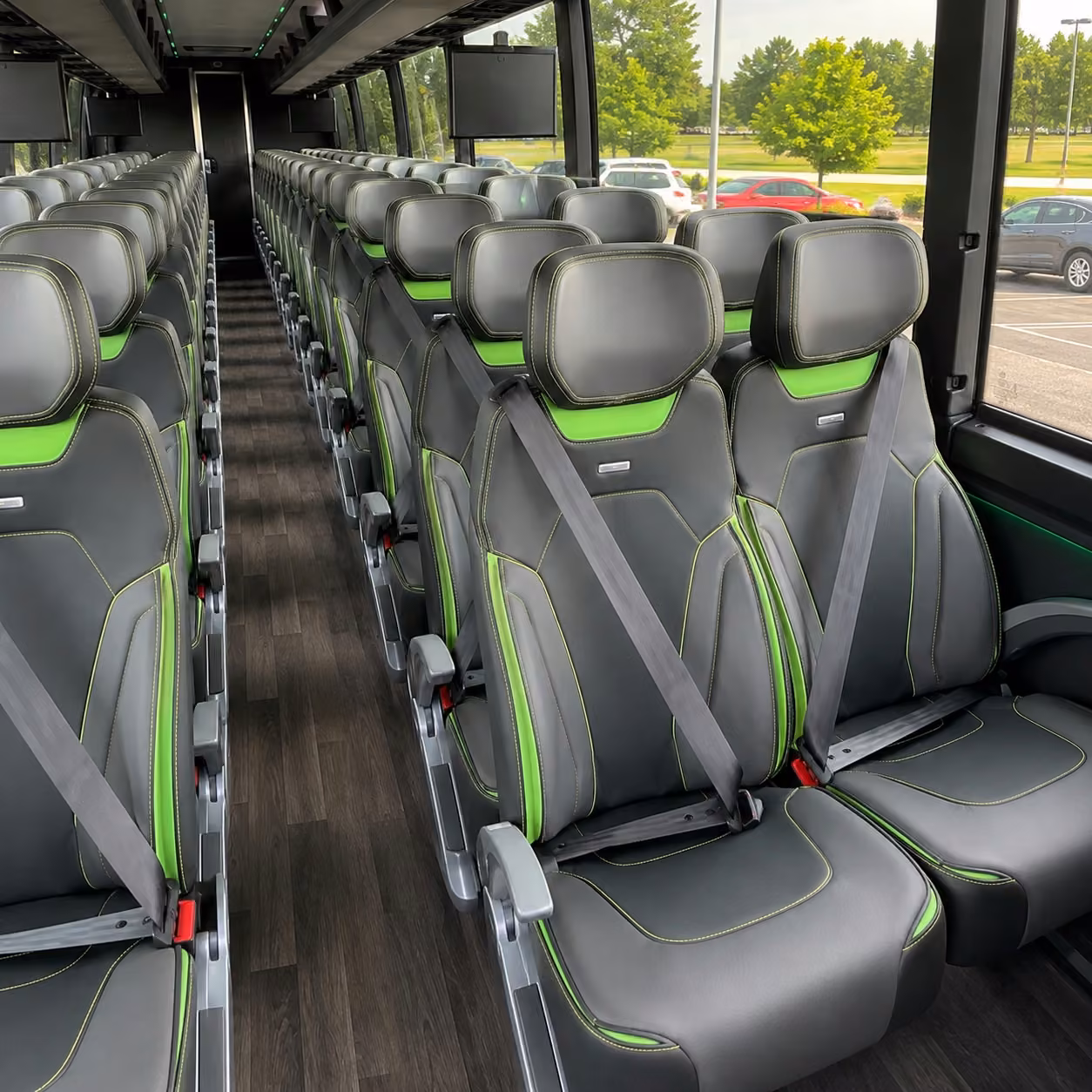 40 56 passenger charter bus inside