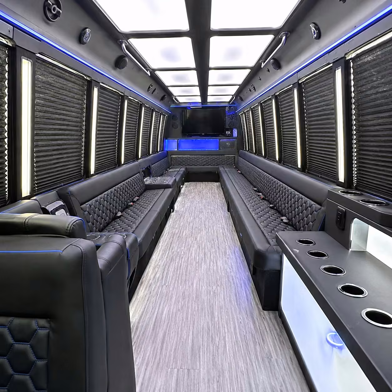40 passenger party bus inside